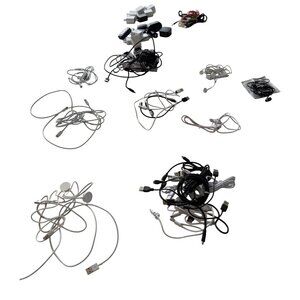 Mixed Lot Of USB Chargers Cables & Adapters For Electronics - Various Sizes & Br
